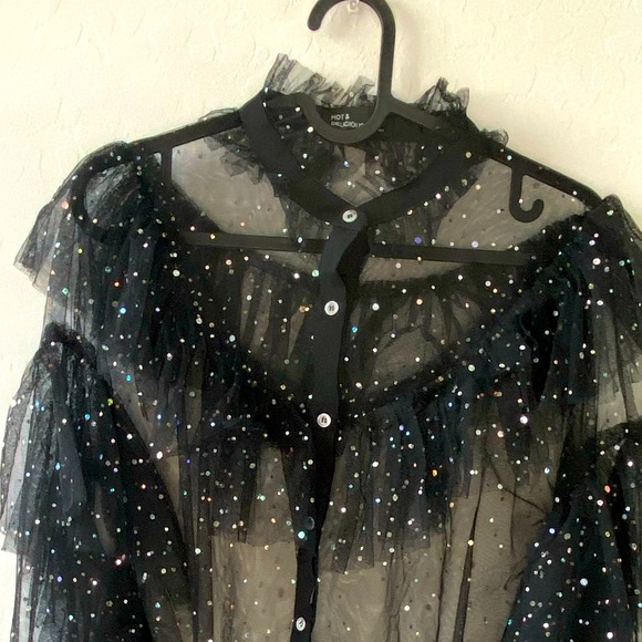 Hot and Delicious sheer sparkle top - Picture 3 of 4